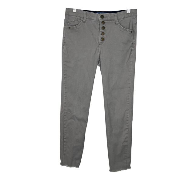Democracy Denim - Democracy Women's Ab Solution Size 8 Button Fly Greige Skinny Jeans Raw Hem‎